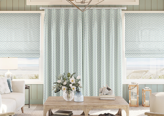 Chevron Stripe, Duckegg - Made to Measure Curtains - Image 7